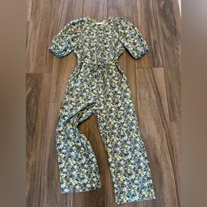 Universal Thread Floral Jumpsuit - Green and Yellow